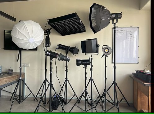 Professional video production equipment setup at Cosmos Production