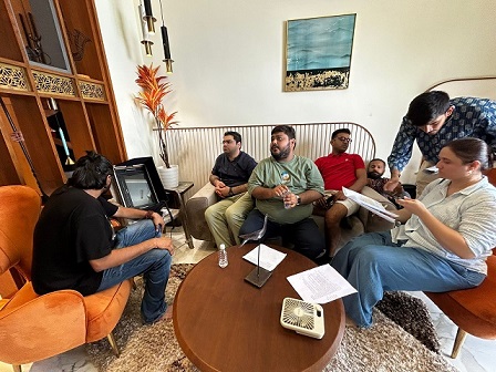 Cosmos Production team behind the scenes during an ad shoot in Ahmedabad