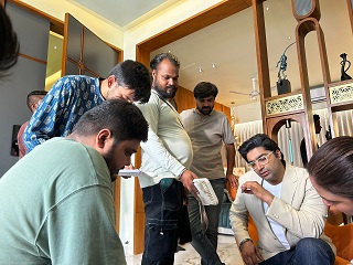 Behind-the-scenes of the Cosmos Production team working on a video shoot in Ahmedabad